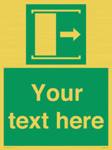 SA7216: Custom sign safe condition Door slides right to open