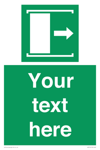SA7216: Custom sign safe condition Door slides right to open