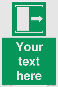 SA7216: Custom sign safe condition Door slides right to open