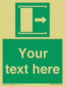 SA7216: Custom sign safe condition Door slides right to open