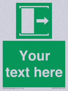 SA7216: Custom sign safe condition Door slides right to open