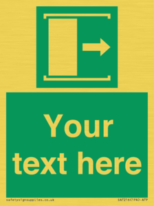 SA7216: Custom sign safe condition Door slides right to open