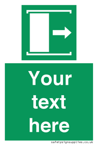 SA7216: Custom sign safe condition Door slides right to open
