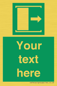 SA7216: Custom sign safe condition Door slides right to open