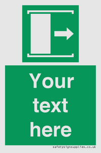 SA7216: Custom sign safe condition Door slides right to open