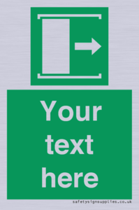 SA7216: Custom sign safe condition Door slides right to open