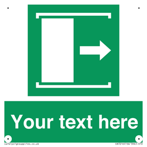SA7216: Custom sign safe condition Door slides right to open