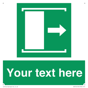 SA7216: Custom sign safe condition Door slides right to open
