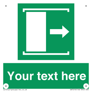 SA7216: Custom sign safe condition Door slides right to open