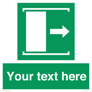 SA7216: Custom sign safe condition Door slides right to open