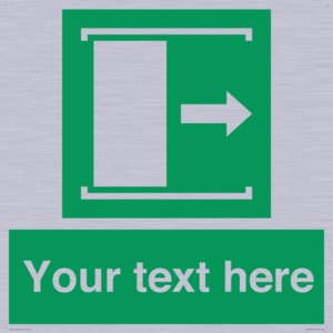 SA7216: Custom sign safe condition Door slides right to open