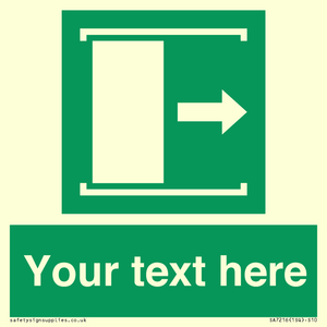 SA7216: Custom sign safe condition Door slides right to open