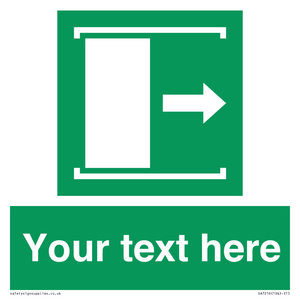 SA7216: Custom sign safe condition Door slides right to open