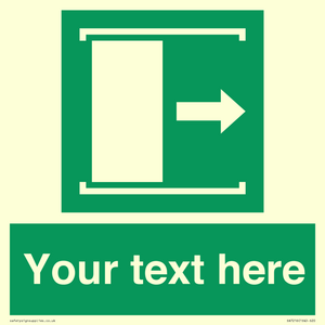 SA7216: Custom sign safe condition Door slides right to open