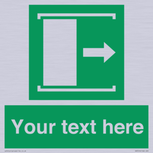 SA7216: Custom sign safe condition Door slides right to open