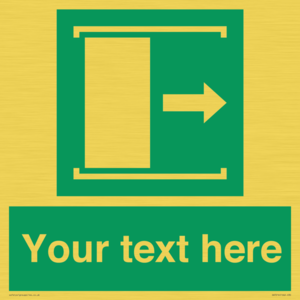 SA7216: Custom sign safe condition Door slides right to open