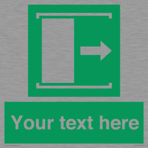 SA7216: Custom sign safe condition Door slides right to open
