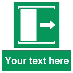 SA7216: Custom sign safe condition Door slides right to open
