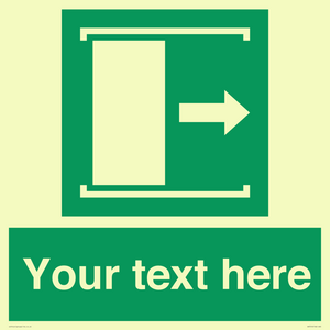 SA7216: Custom sign safe condition Door slides right to open