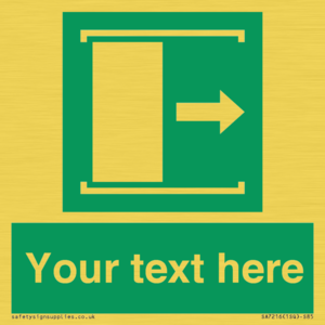 SA7216: Custom sign safe condition Door slides right to open