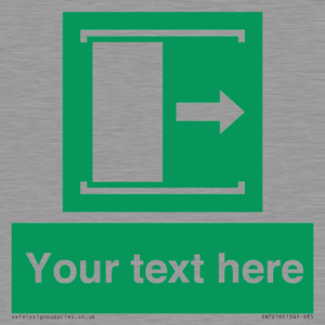 SA7216: Custom sign safe condition Door slides right to open