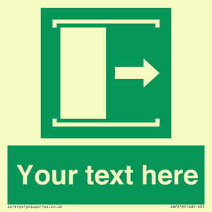 SA7216: Custom sign safe condition Door slides right to open