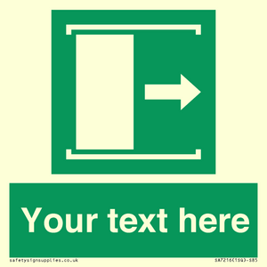 SA7216: Custom sign safe condition Door slides right to open