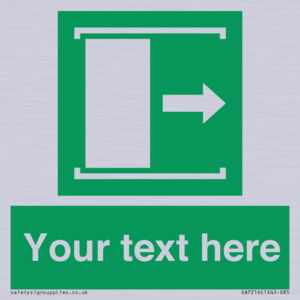 SA7216: Custom sign safe condition Door slides right to open