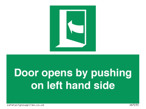 SA7235: Door opens by pushing on left hand side
