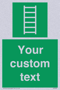 SA7285: Custom sign safe condition Escape ladder