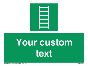 SA7285: Custom sign safe condition Escape ladder
