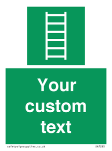 SA7285: Custom sign safe condition Escape ladder