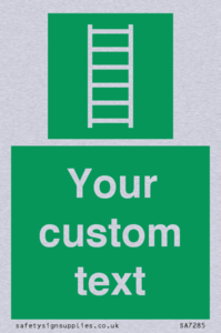 SA7285: Custom sign safe condition Escape ladder