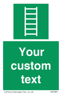 SA7285: Custom sign safe condition Escape ladder