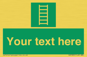 SA7285: Custom sign safe condition Escape ladder