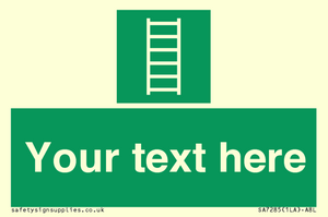 SA7285: Custom sign safe condition Escape ladder