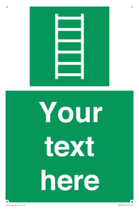 SA7285: Custom sign safe condition Escape ladder