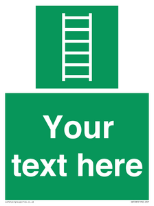 SA7285: Custom sign safe condition Escape ladder