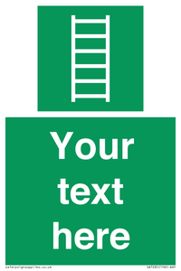 SA7285: Custom sign safe condition Escape ladder