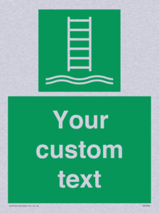 SA7286: Custom sign safe condition Embarkation ladder
