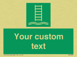 SA7286: Custom sign safe condition Embarkation ladder
