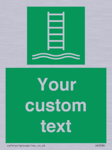 SA7286: Custom sign safe condition Embarkation ladder