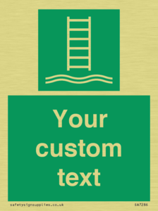 SA7286: Custom sign safe condition Embarkation ladder