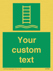 SA7286: Custom sign safe condition Embarkation ladder