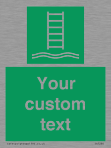 SA7286: Custom sign safe condition Embarkation ladder