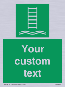 SA7286: Custom sign safe condition Embarkation ladder