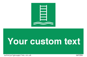 SA7286: Custom sign safe condition Embarkation ladder