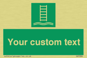 SA7286: Custom sign safe condition Embarkation ladder