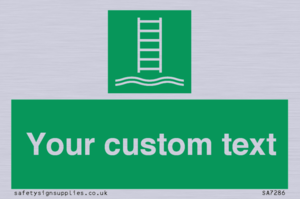 SA7286: Custom sign safe condition Embarkation ladder