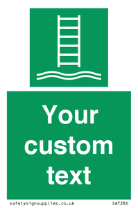 SA7286: Custom sign safe condition Embarkation ladder